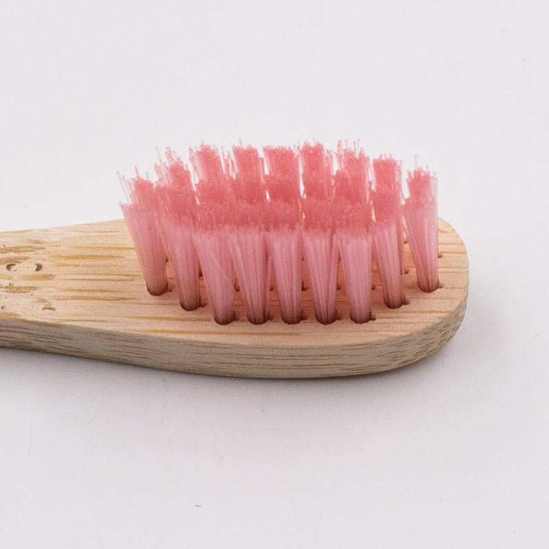 Cepillo de dientes de bambú con forma de trapecio para niños