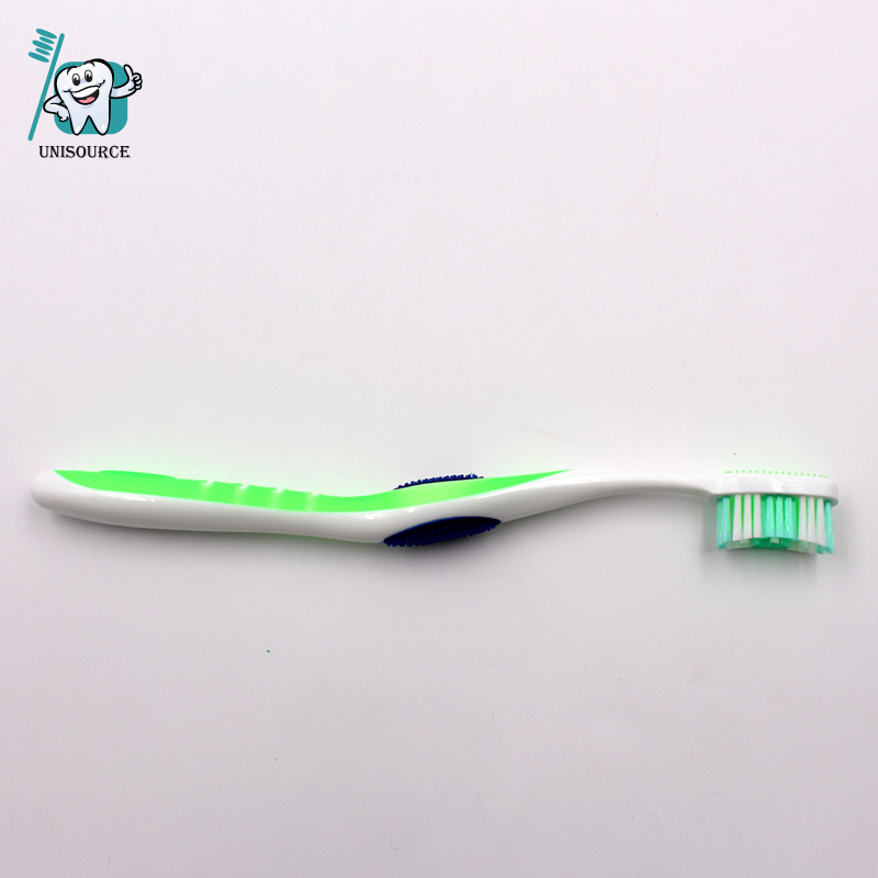 Cepillo de dientes compacto para adultos: masajeadores con punta de goma en la cabeza